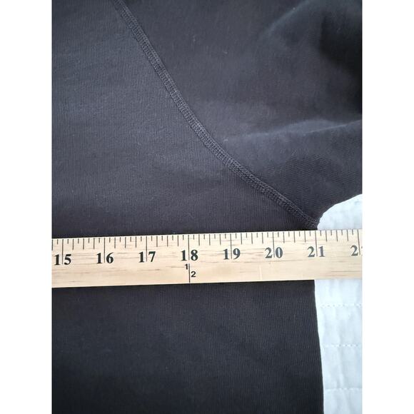 Nili Lotan Sweatshirt Women Sz M Black Distressed Neck Raglan Pullover Crewneck - Picture 5 of 8